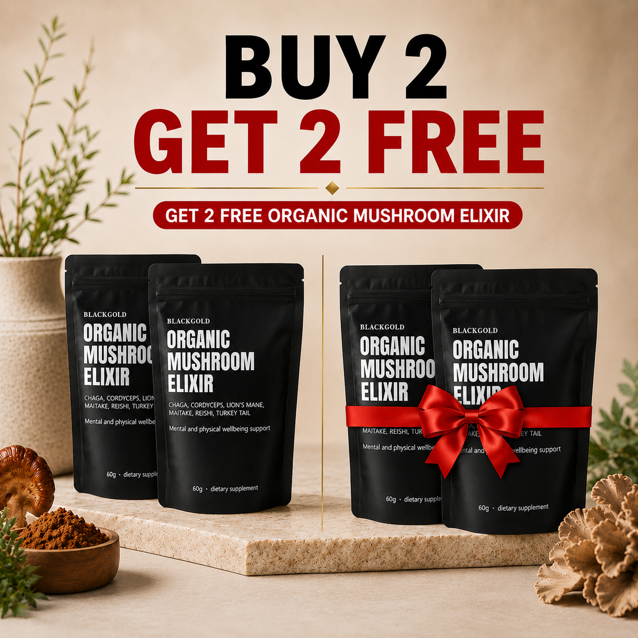 Organic Mushroom Elixir Extract BOGO Bundles