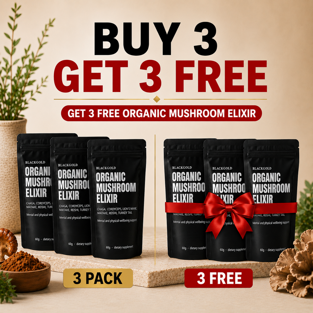 Organic Mushroom Elixir Extract BOGO Bundles